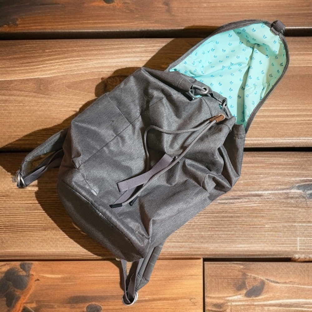 MEC - New Mountain Equipment Co-Op New Unisex Grey Canvas & Leather Backpack